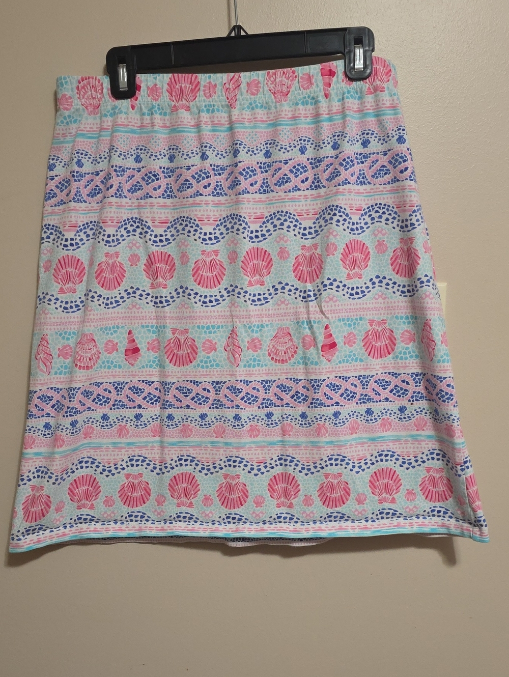 Talbots Pink & Aqua Seashell A-Line Skirt